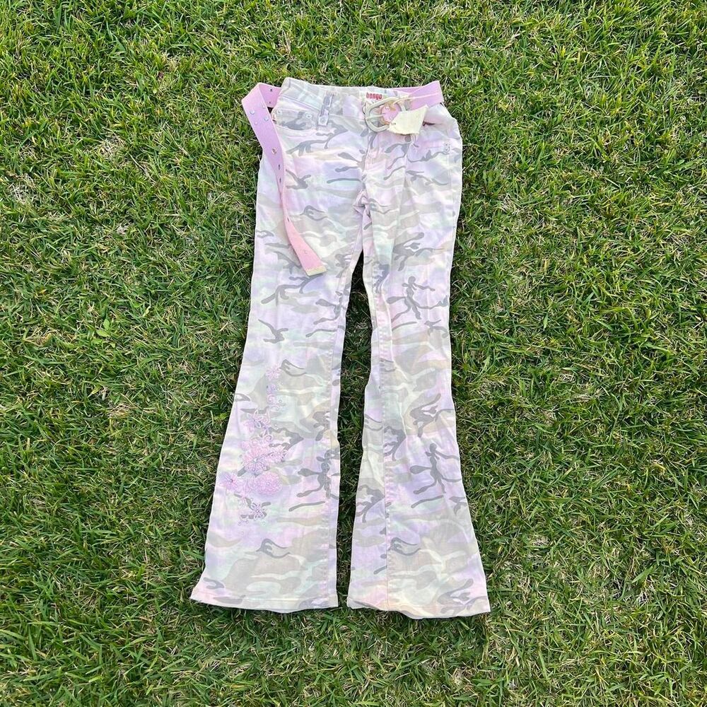 Bongo Girls 12 camo pink flare pants